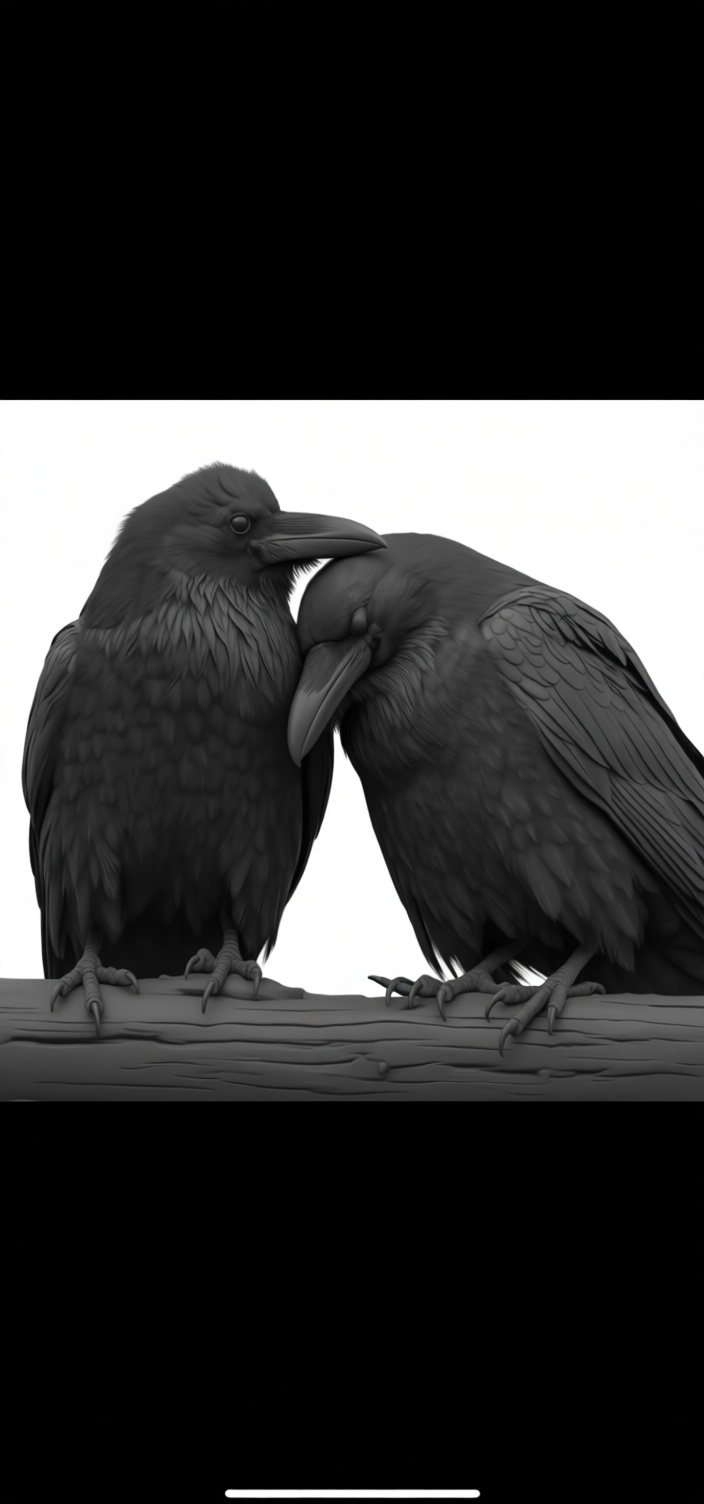 Pair of Ravens Figurine free 3D printable STL