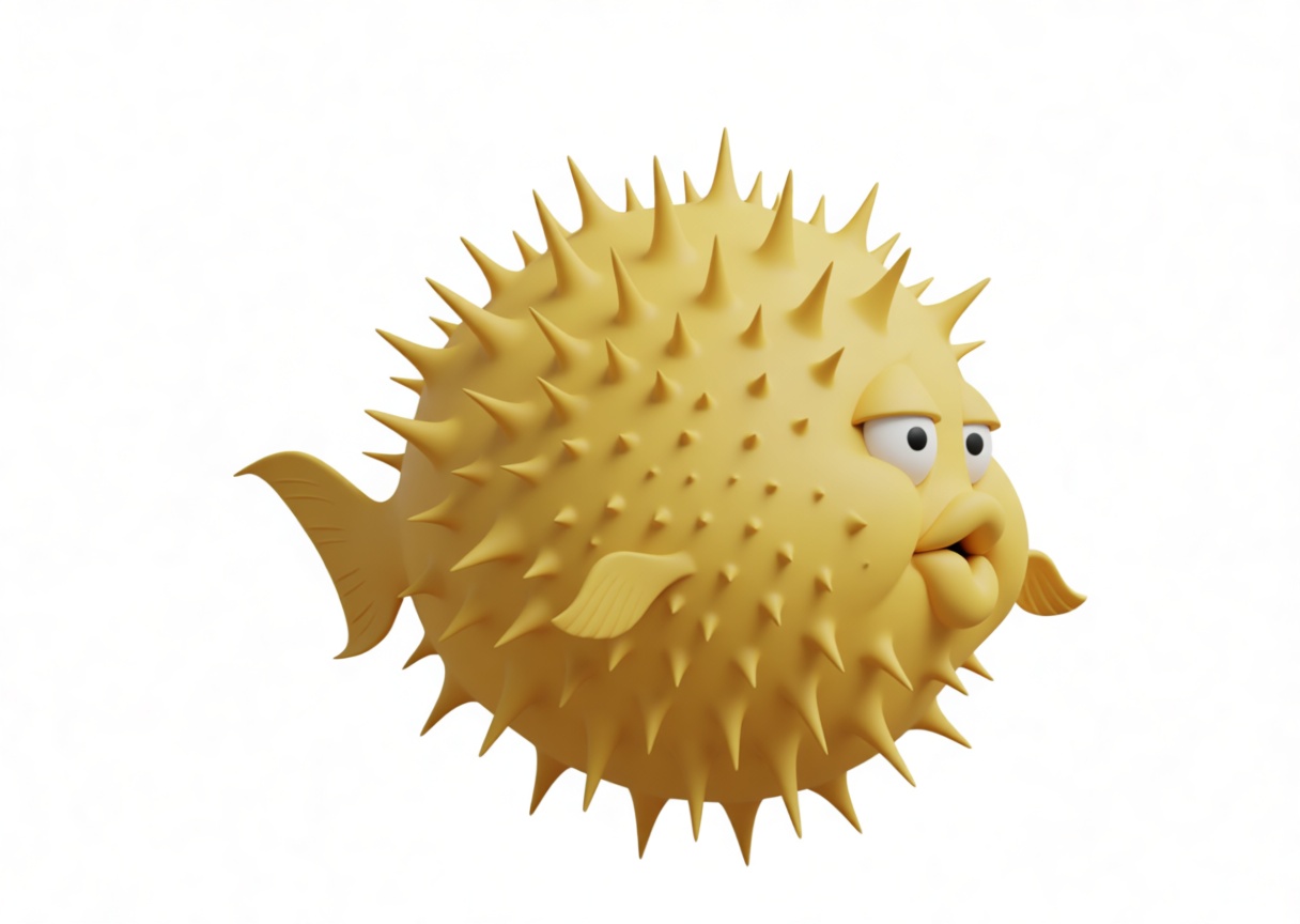 Pufferfish Cartoon Figurine free 3D printable STL