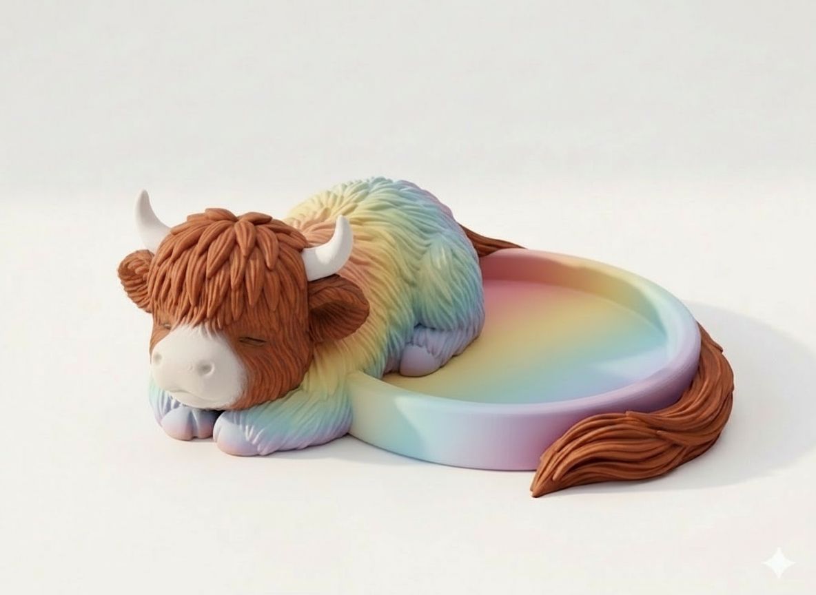 Highland Cow Trinket Dish free 3D printable STL
