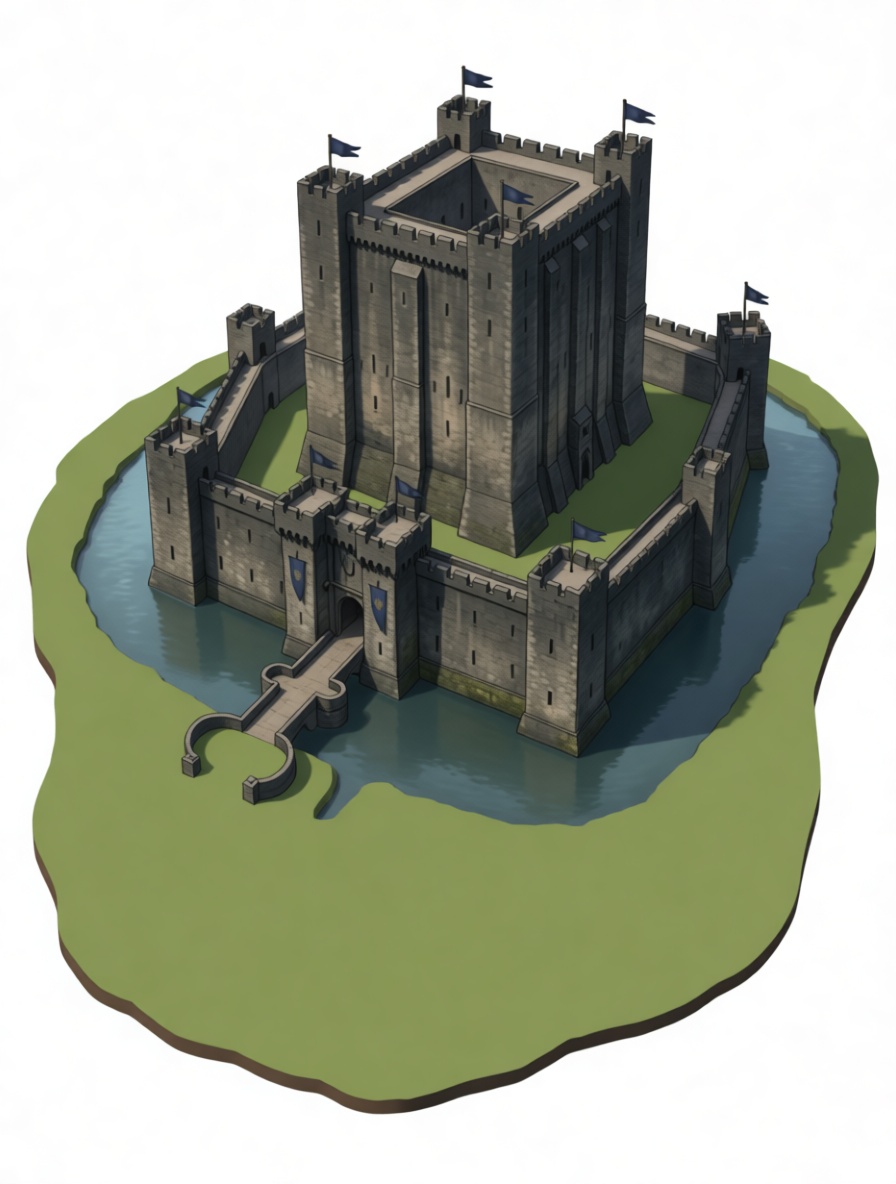Bodiam Castle Model free 3D printable STL