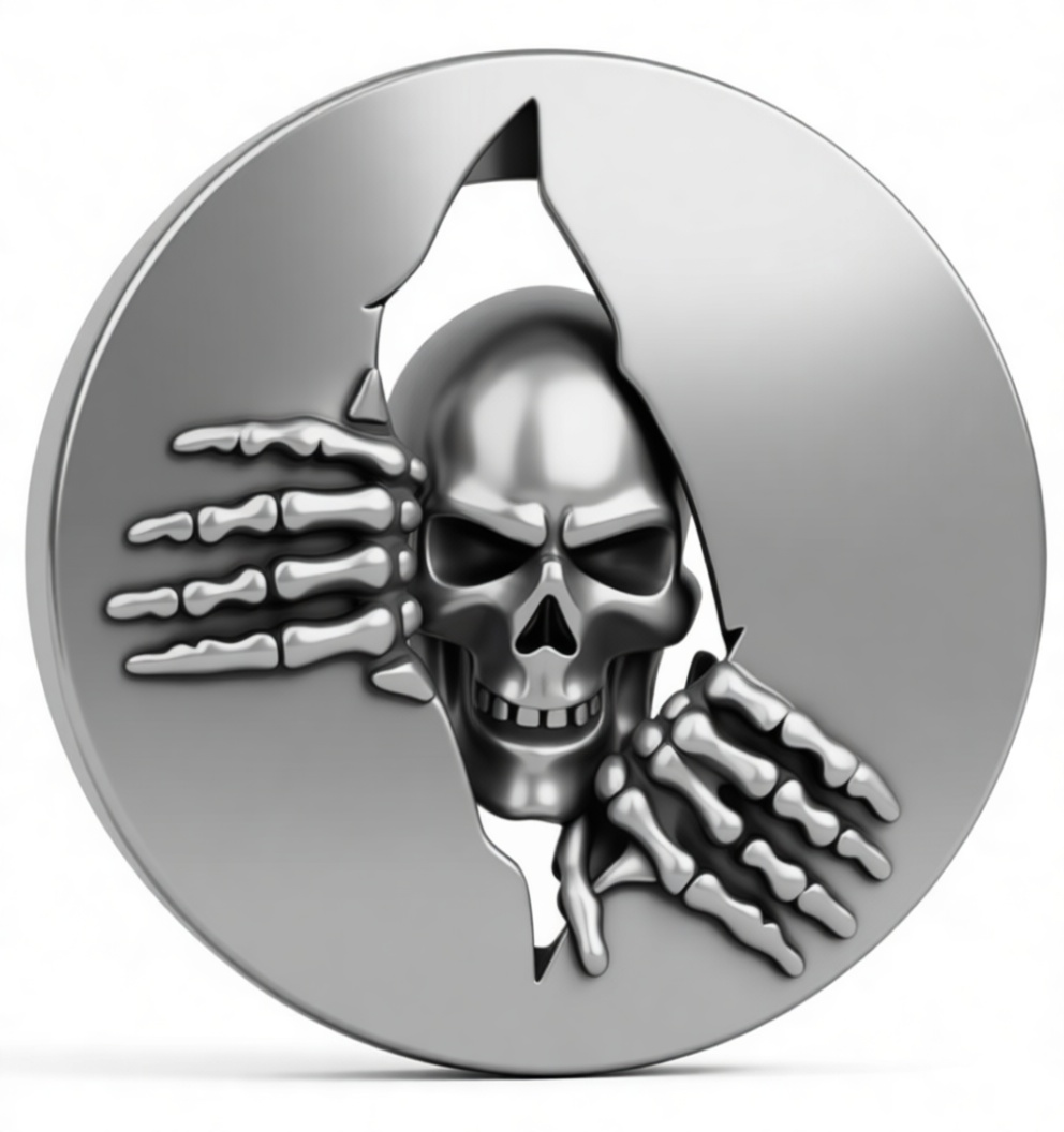Skull Breaking Circle Sculpture free 3D printable STL