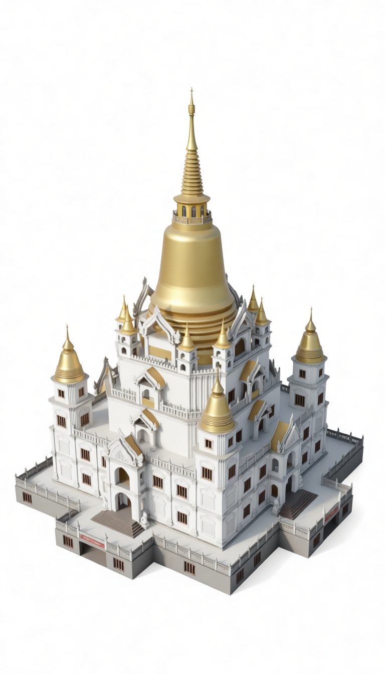 Wat Saket Temple Model free 3D printable STL