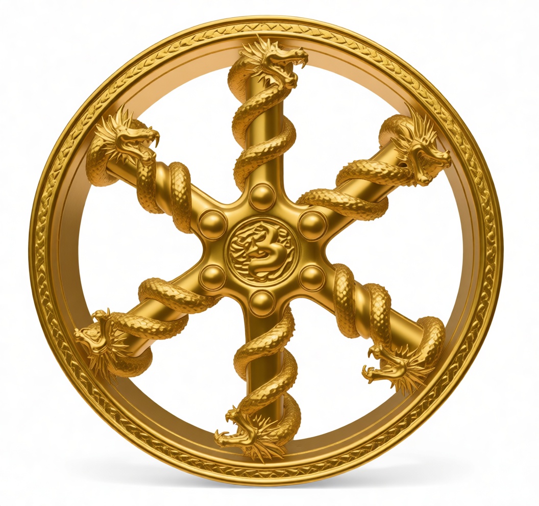 Dragon Wheel Sculpture free 3D printable STL
