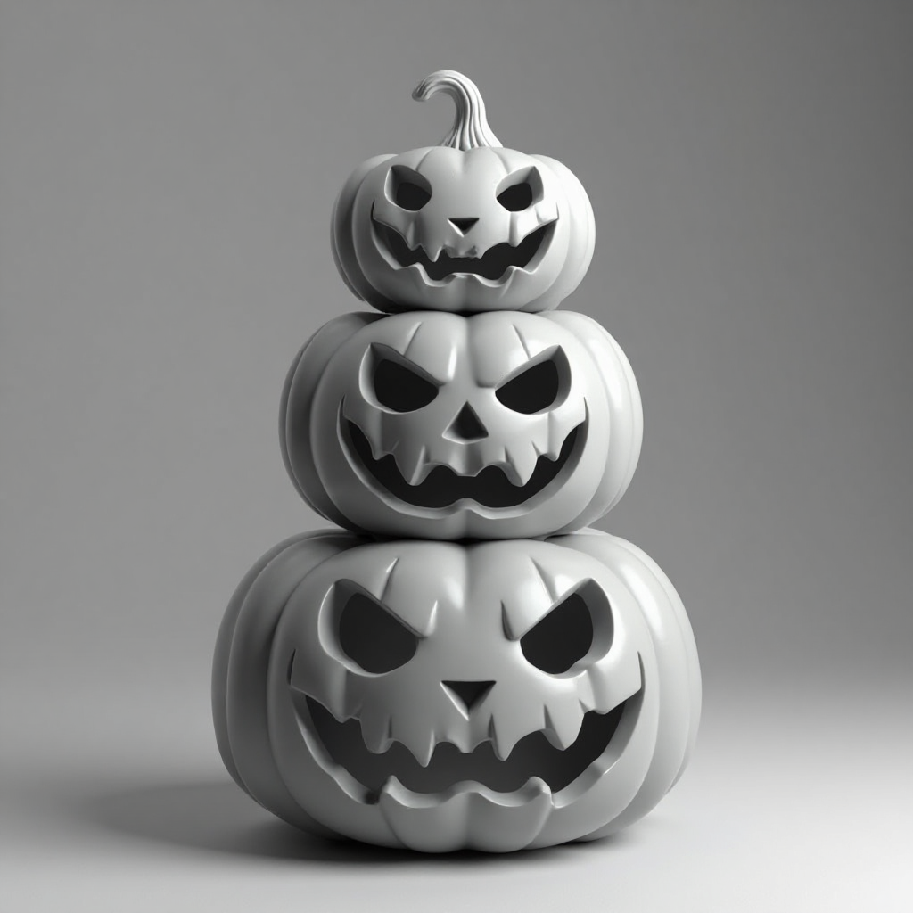 Stacked Halloween Pumpkins Figurine free 3D printable STL