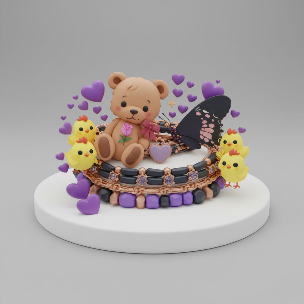 Teddy Bear Bracelet Figurine free 3D printable STL