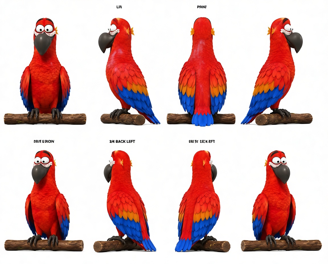 Red Macaw Figurine free 3D printable STL