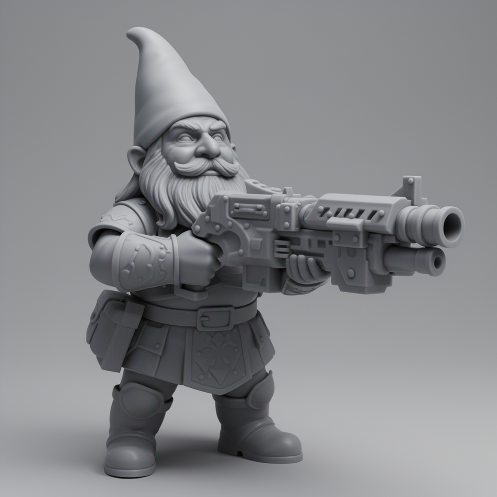 Gnome Fighter Figurine free 3D printable STL