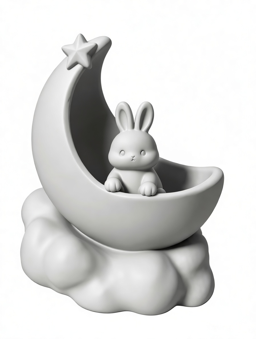 Bunny Moon Figurine free 3D printable STL