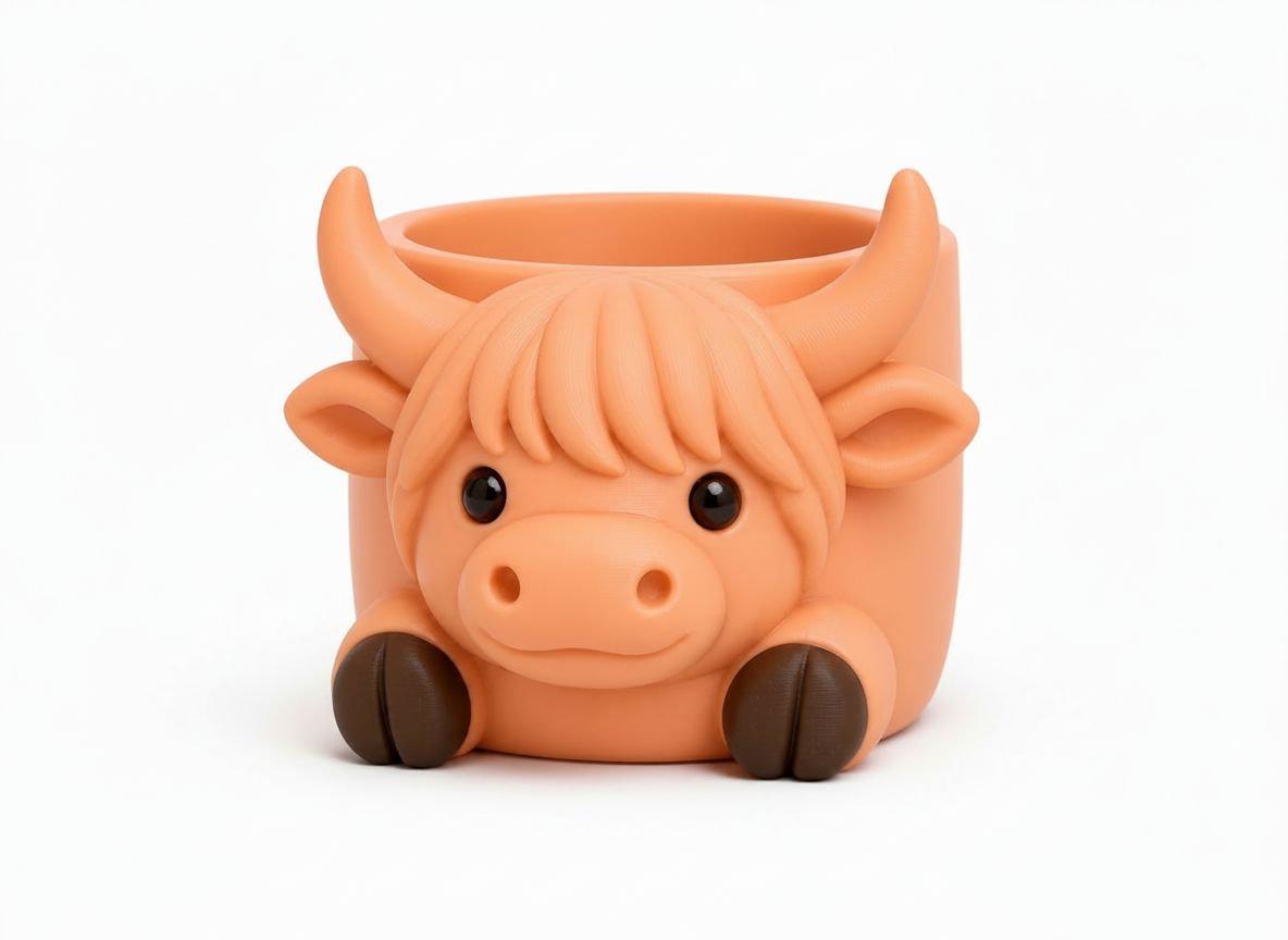Highland Cow Planter free 3D printable STL
