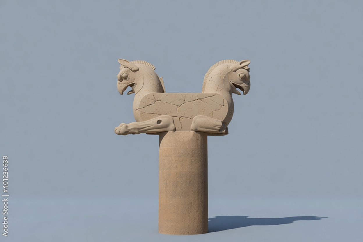 Persian Griffin Column Capital free 3D printable STL