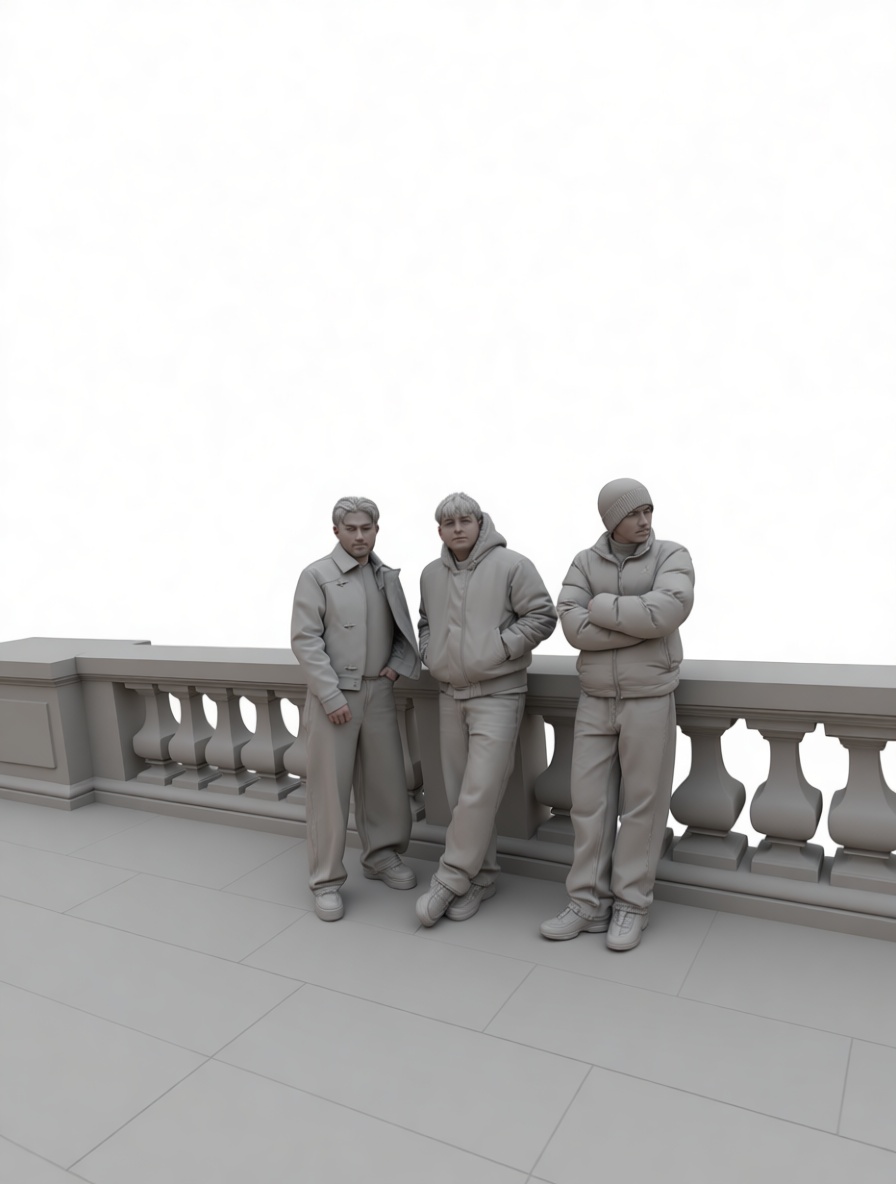Casual Men Group Figurine free 3D printable STL