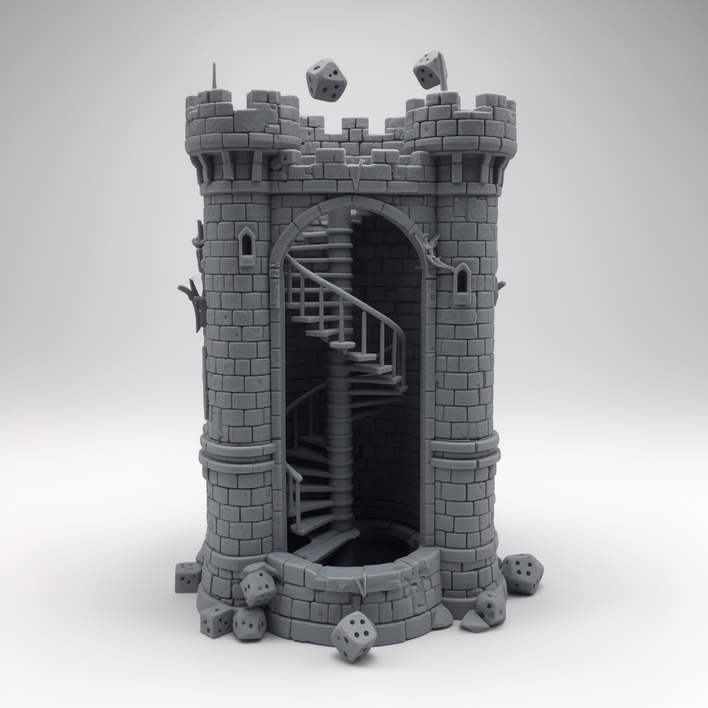 Medieval Castle Dice Roller free 3D printable STL