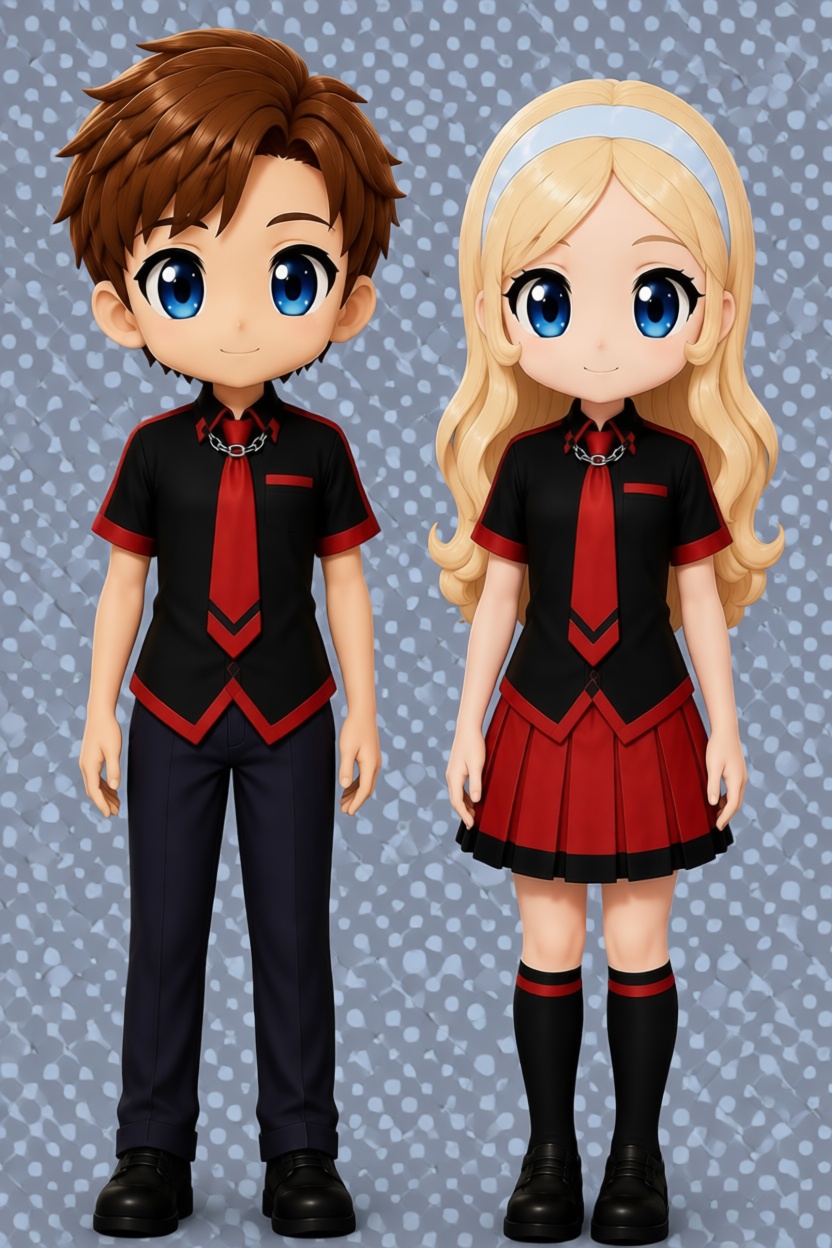Anime School Uniform Figures free 3D printable STL