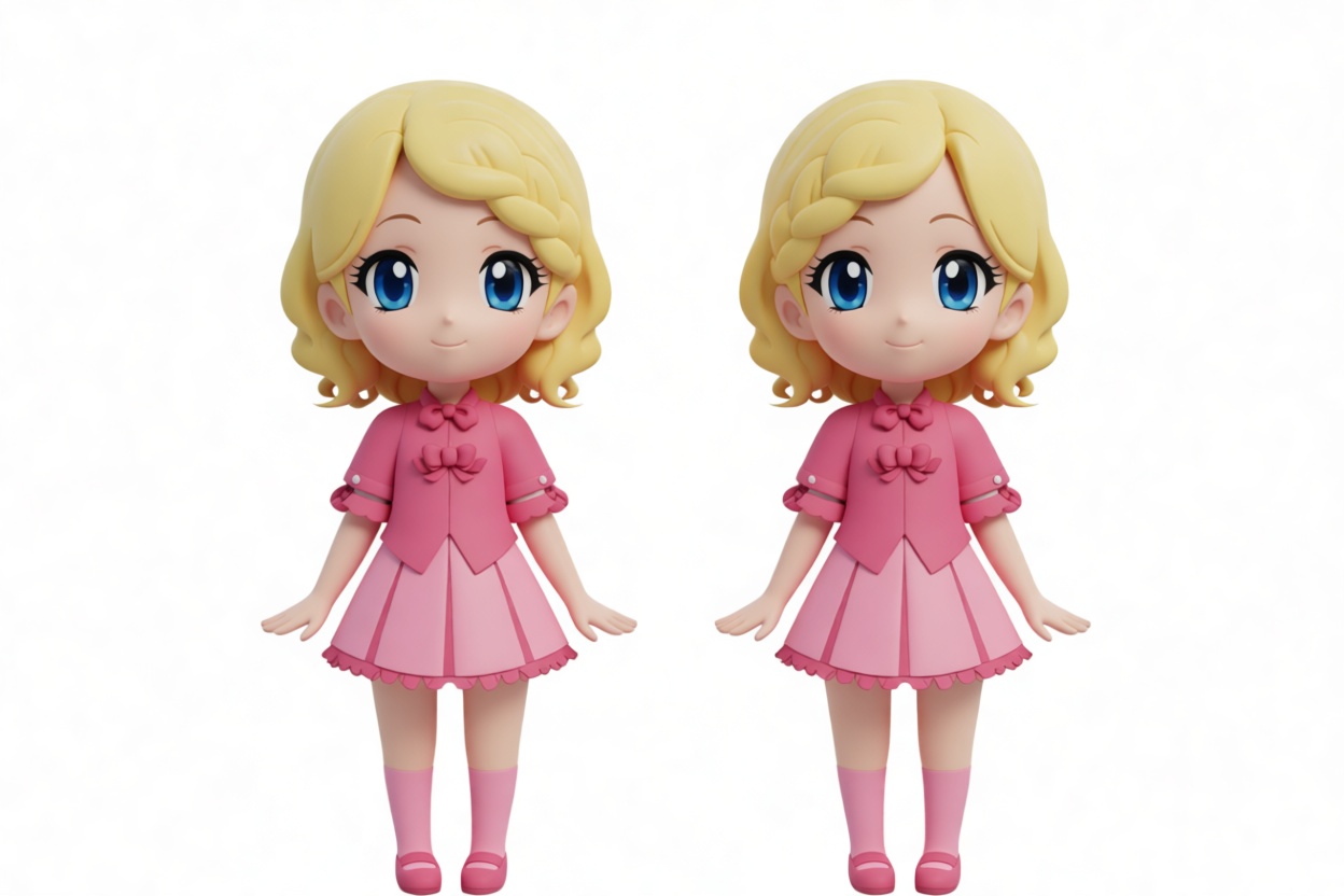 Cute Blonde Girl Figurine free 3D printable STL