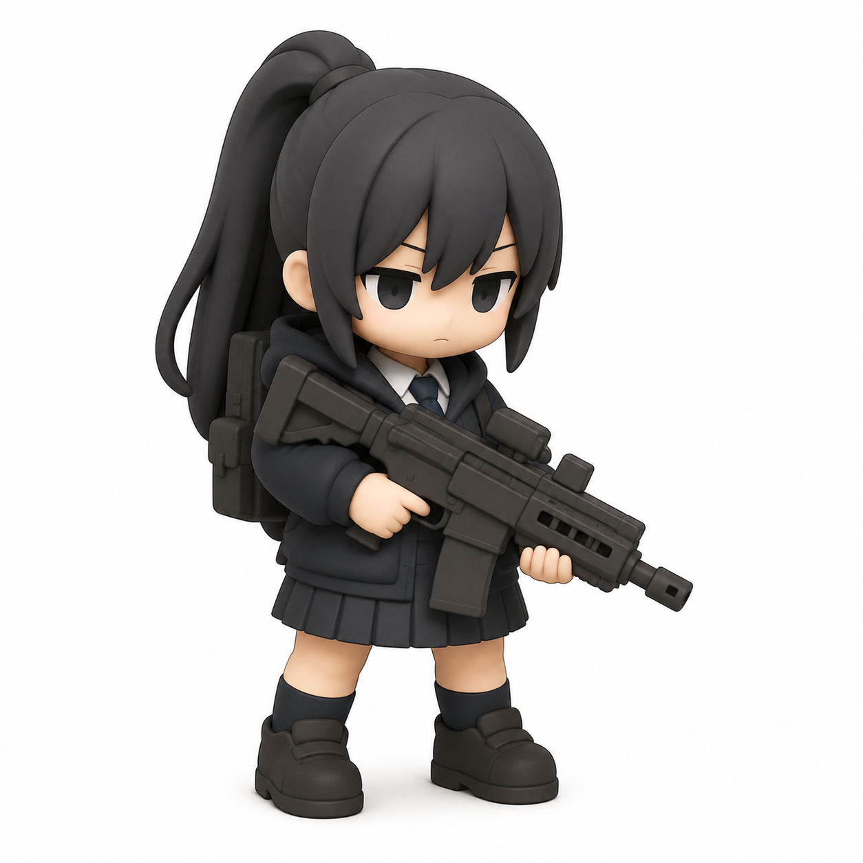 Chibi Tactical Girl Figurine free 3D printable STL