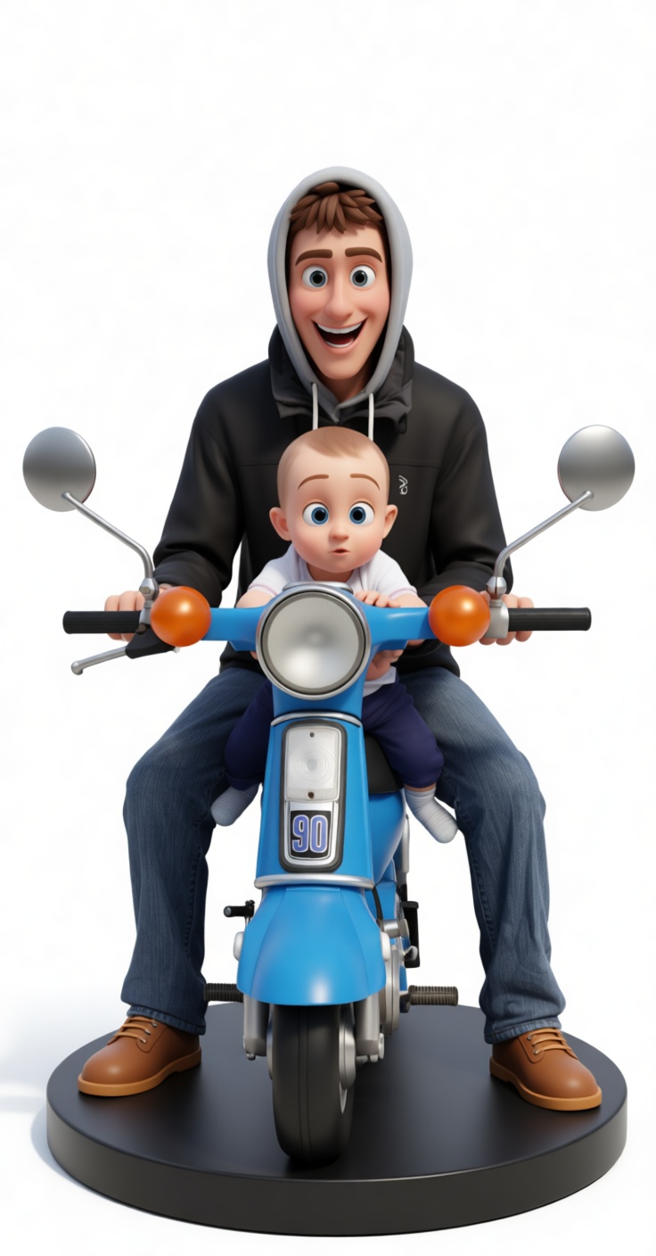 Animated Dad and Baby Figurine free 3D printable STL