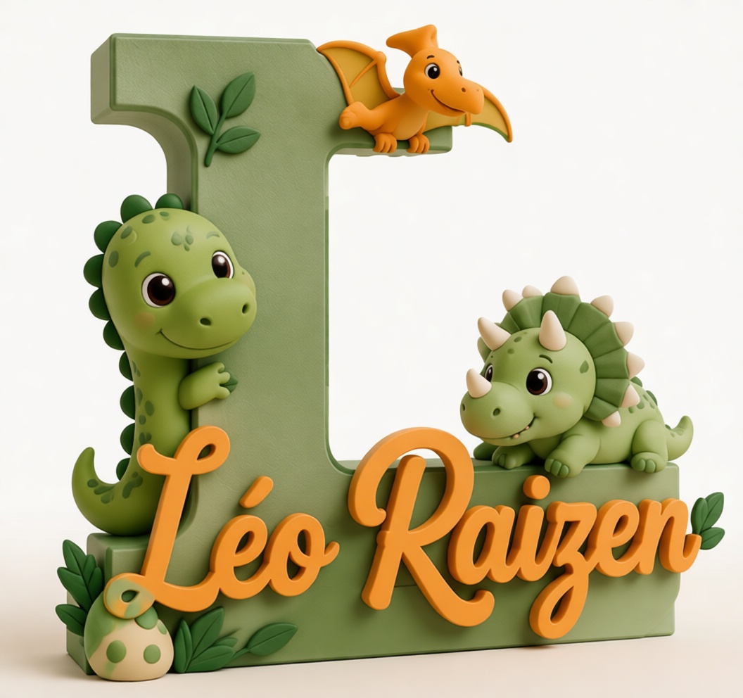 Dinosaur Name Block free 3D printable STL