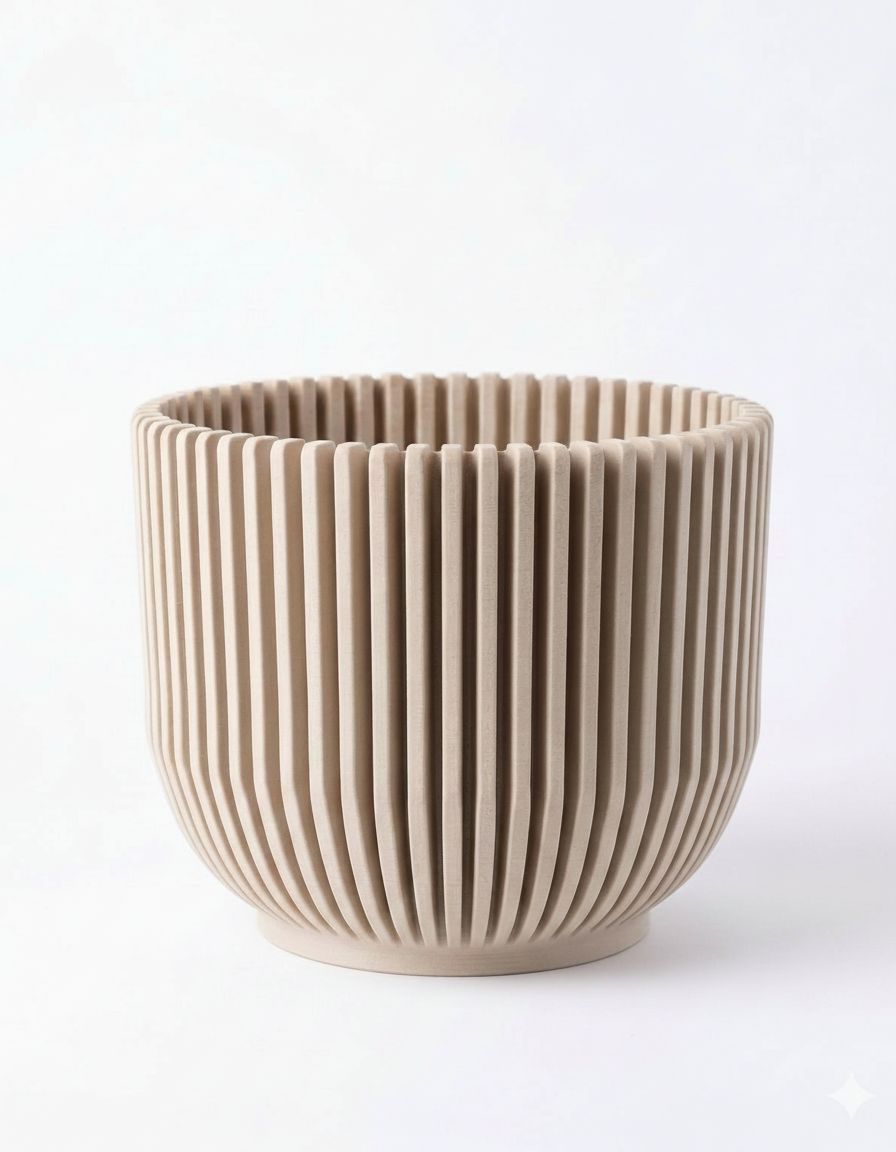 Vertical Ribbed Planter free 3D printable STL