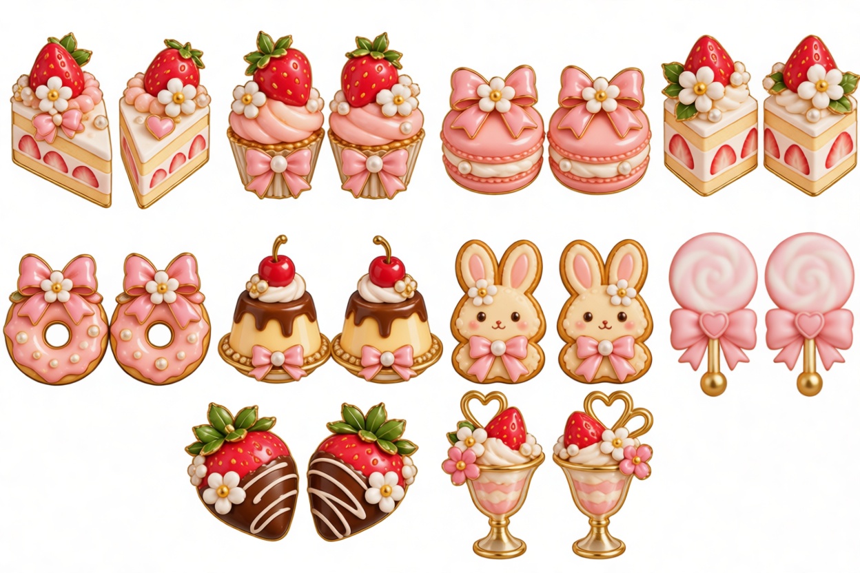 Strawberry Dessert Figurines free 3D printable STL