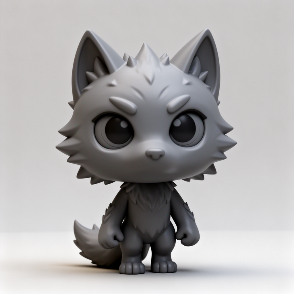 Stylized Wolf Figurine free 3D printable STL