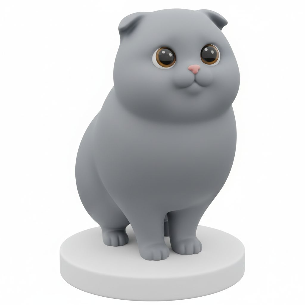 Scottish Fold Cat Figure free 3D printable STL