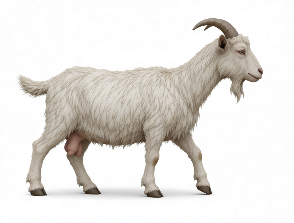White Domestic Goat Model free 3D printable STL