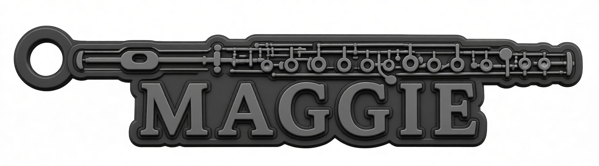 Flute Name Keychain free 3D printable STL