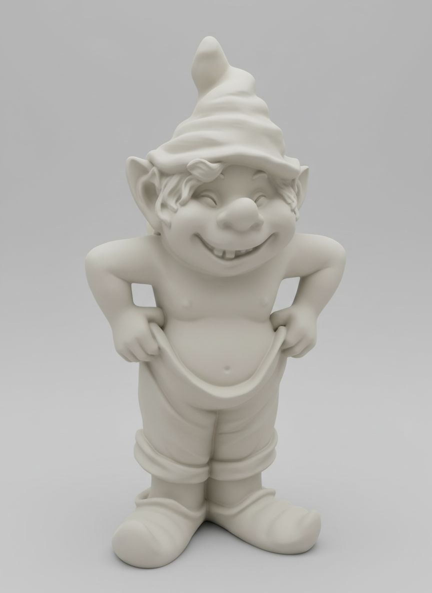 Cheeky Gnome Figurine free 3D printable STL