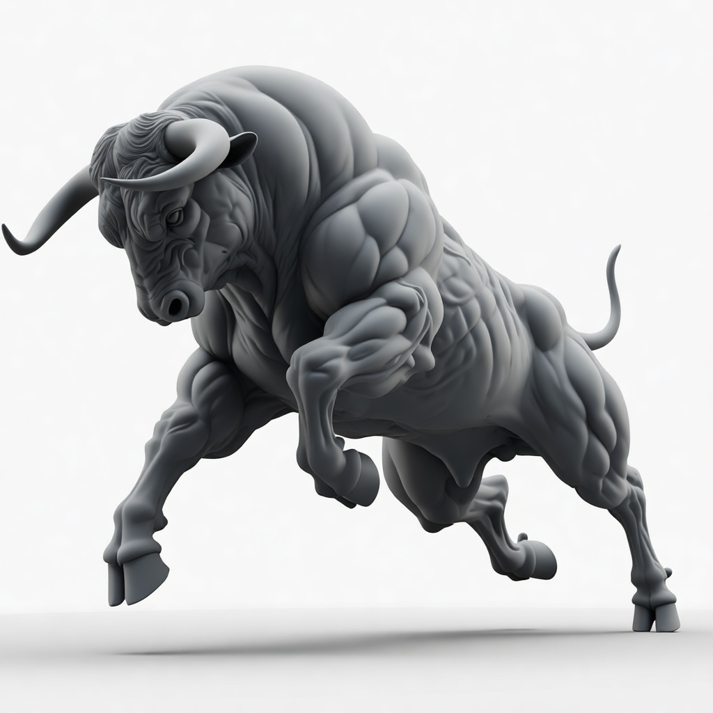 Muscular Bull Figurine free 3D printable STL