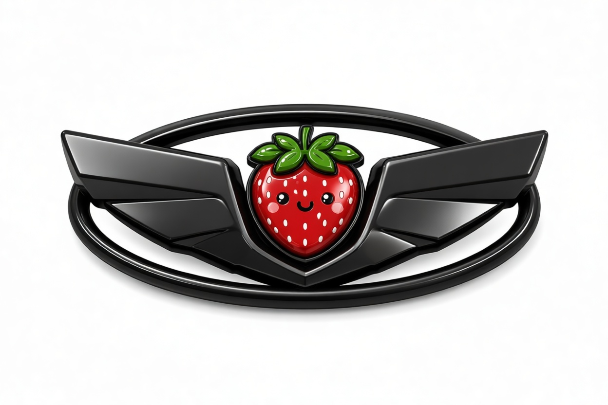 Kawaii Strawberry Emblem free 3D printable STL