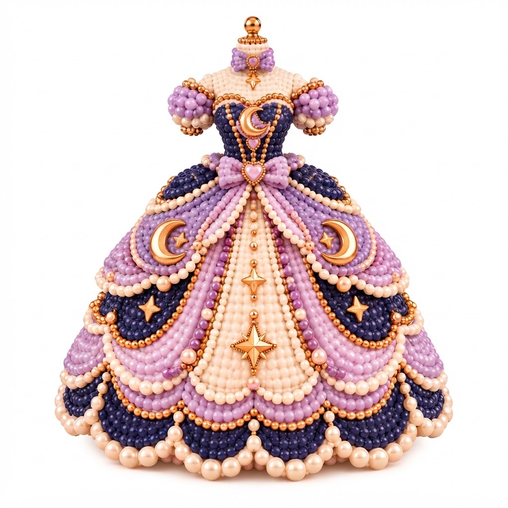 Beaded Ball Gown Model free 3D printable STL
