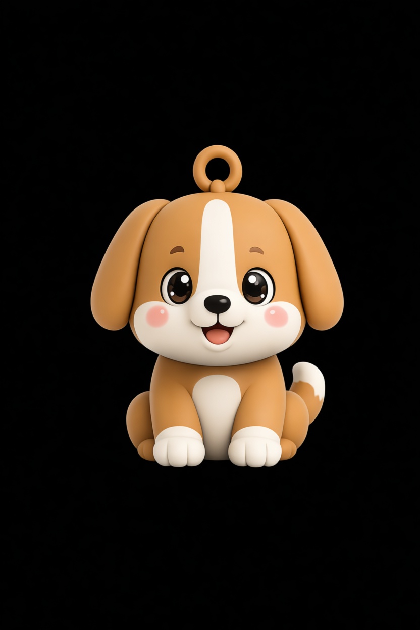 Cute Beagle Keychain Figurine free 3D printable STL