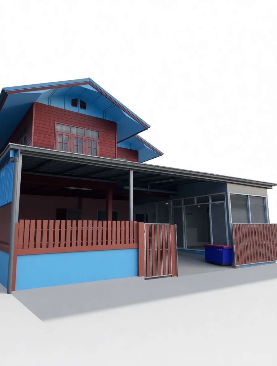 Modern Two-Story House Model free 3D printable STL
