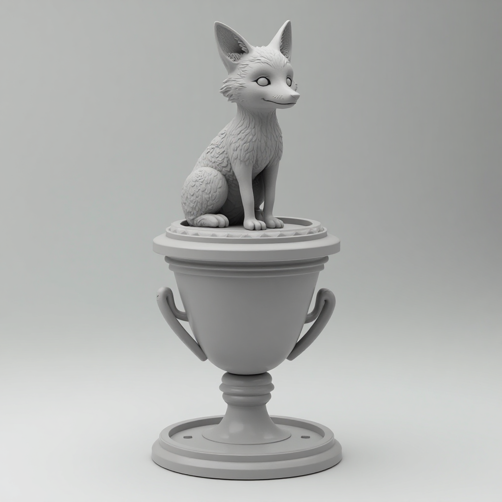 Fox Figurine on Henhouse Trophy free 3D printable STL