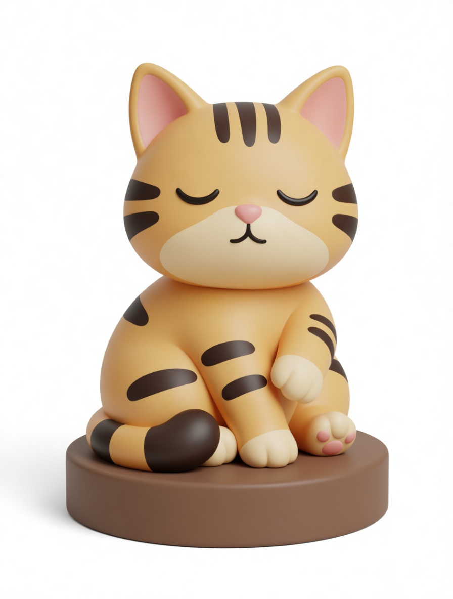 Sleeping Tabby Cat Figurine free 3D printable STL