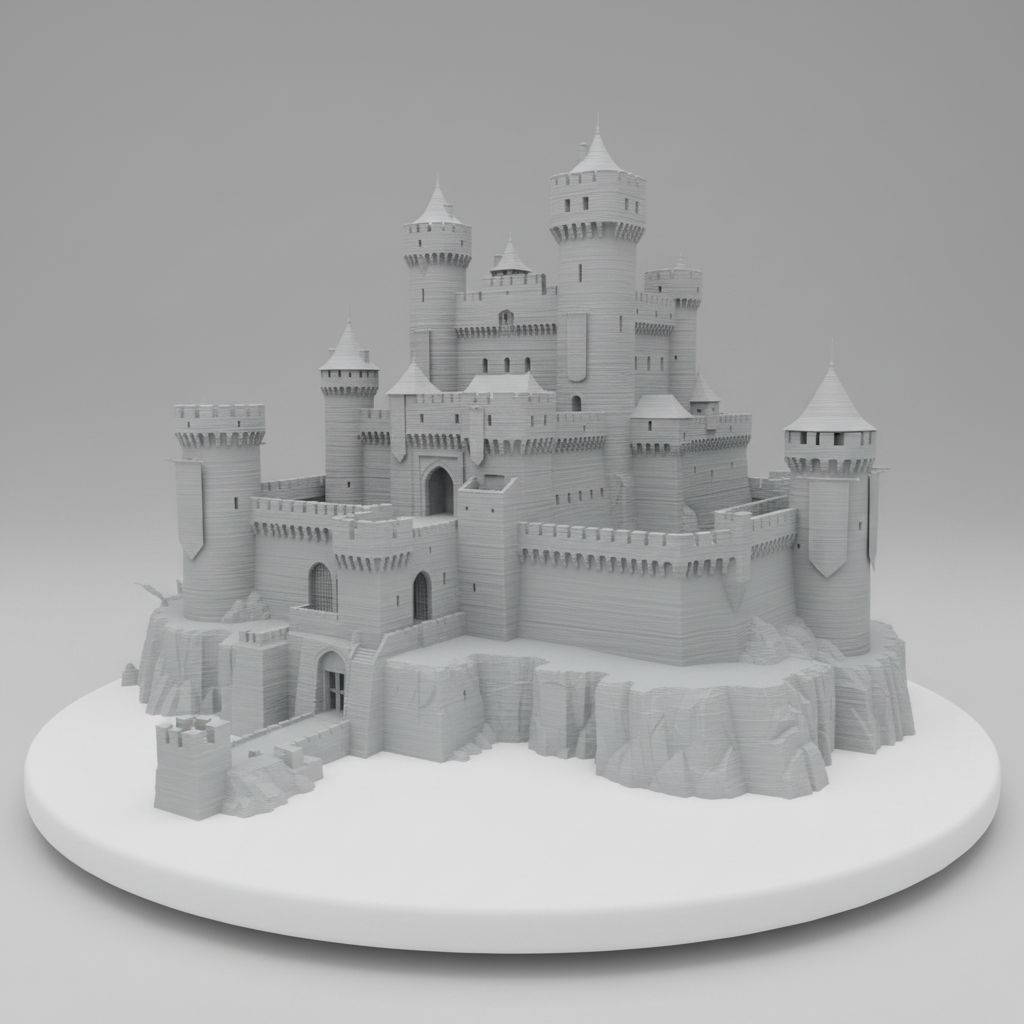 Medieval Castle Model free 3D printable STL