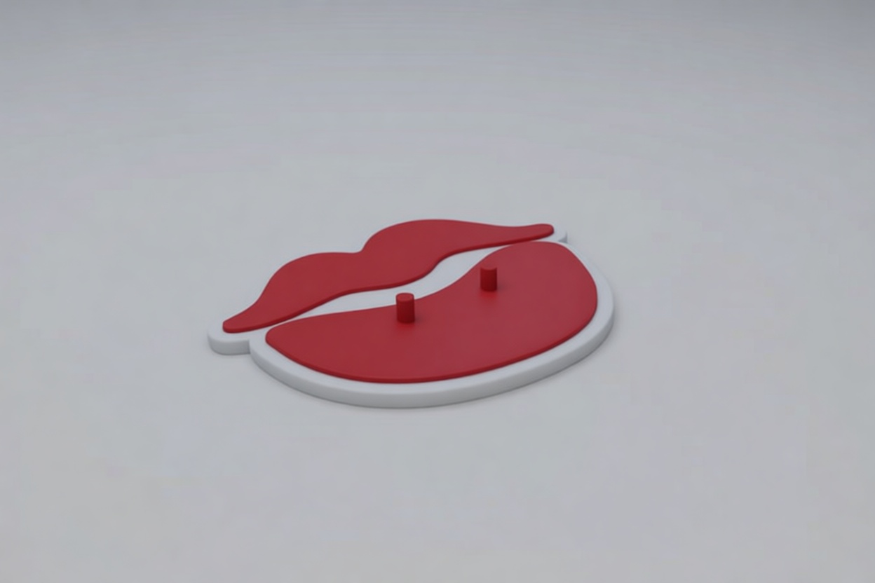 Lip Shape Keychain free 3D printable STL