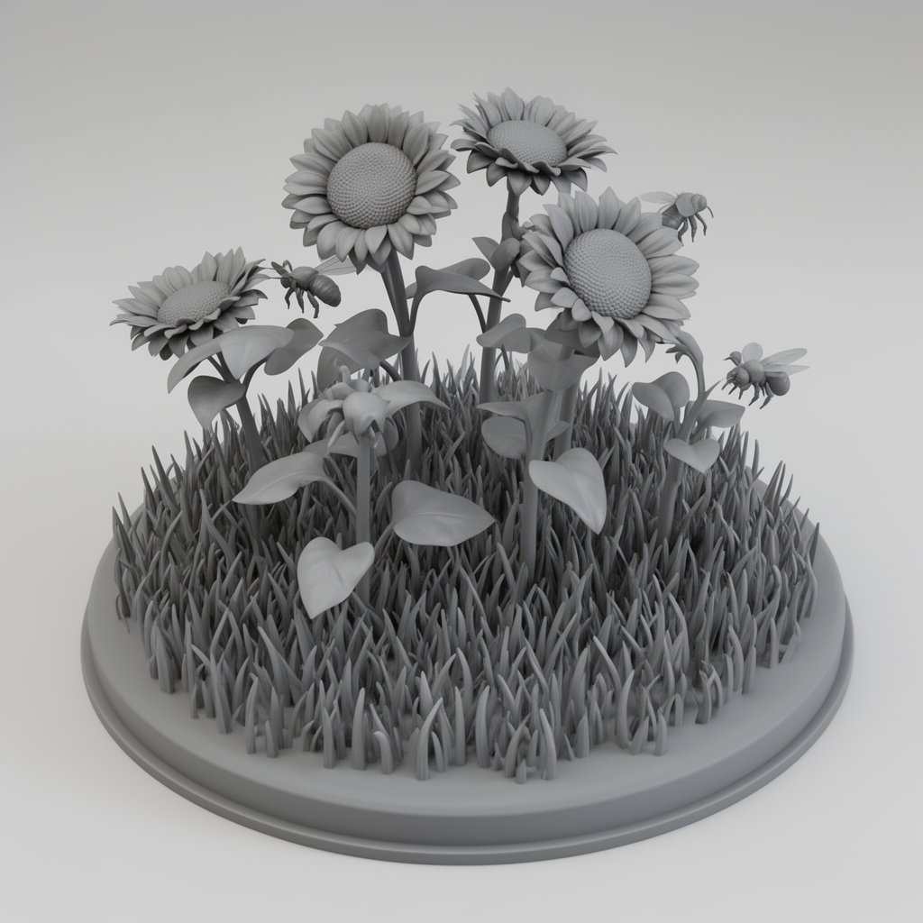 Sunflower Grass Platform free 3D printable STL