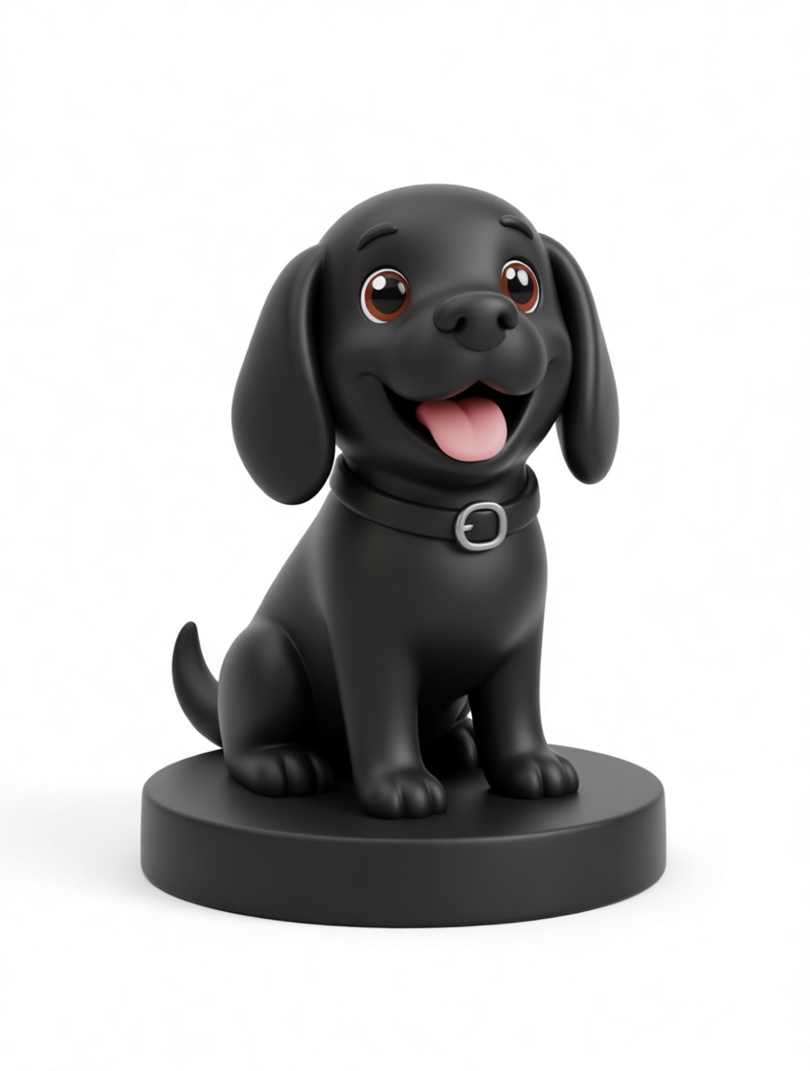 Black Labrador Puppy Figurine free 3D printable STL
