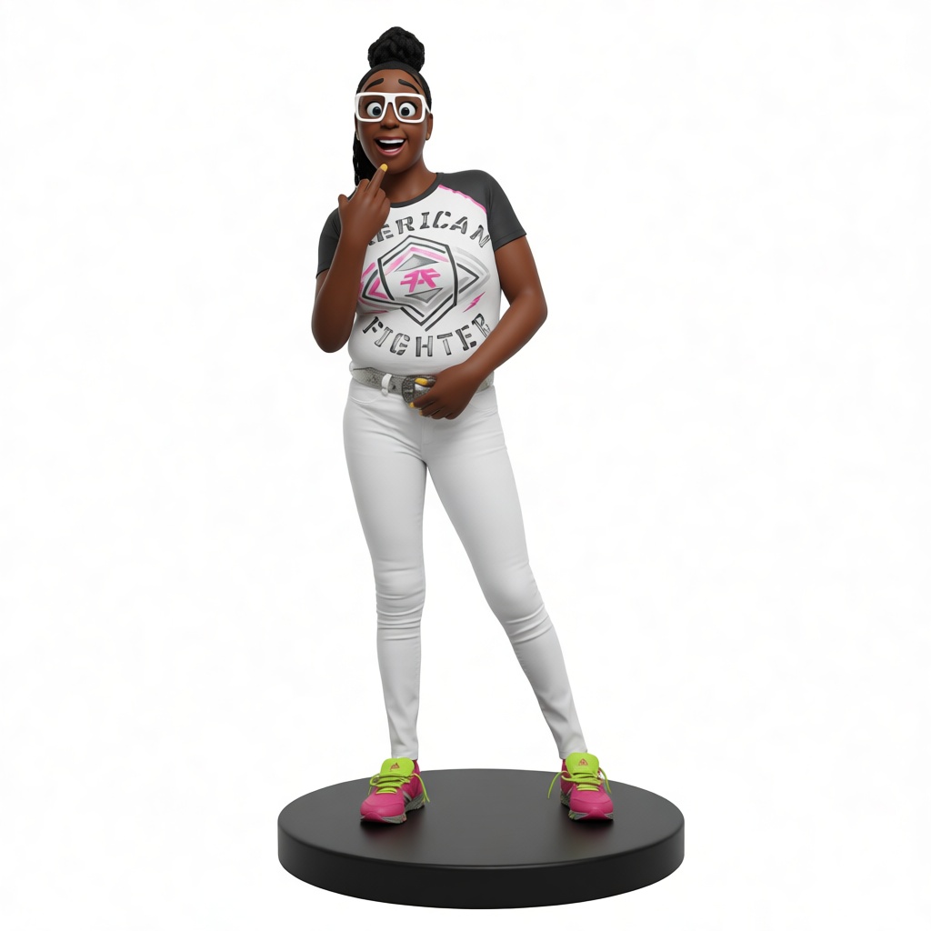 American Fighter Woman Figurine free 3D printable STL