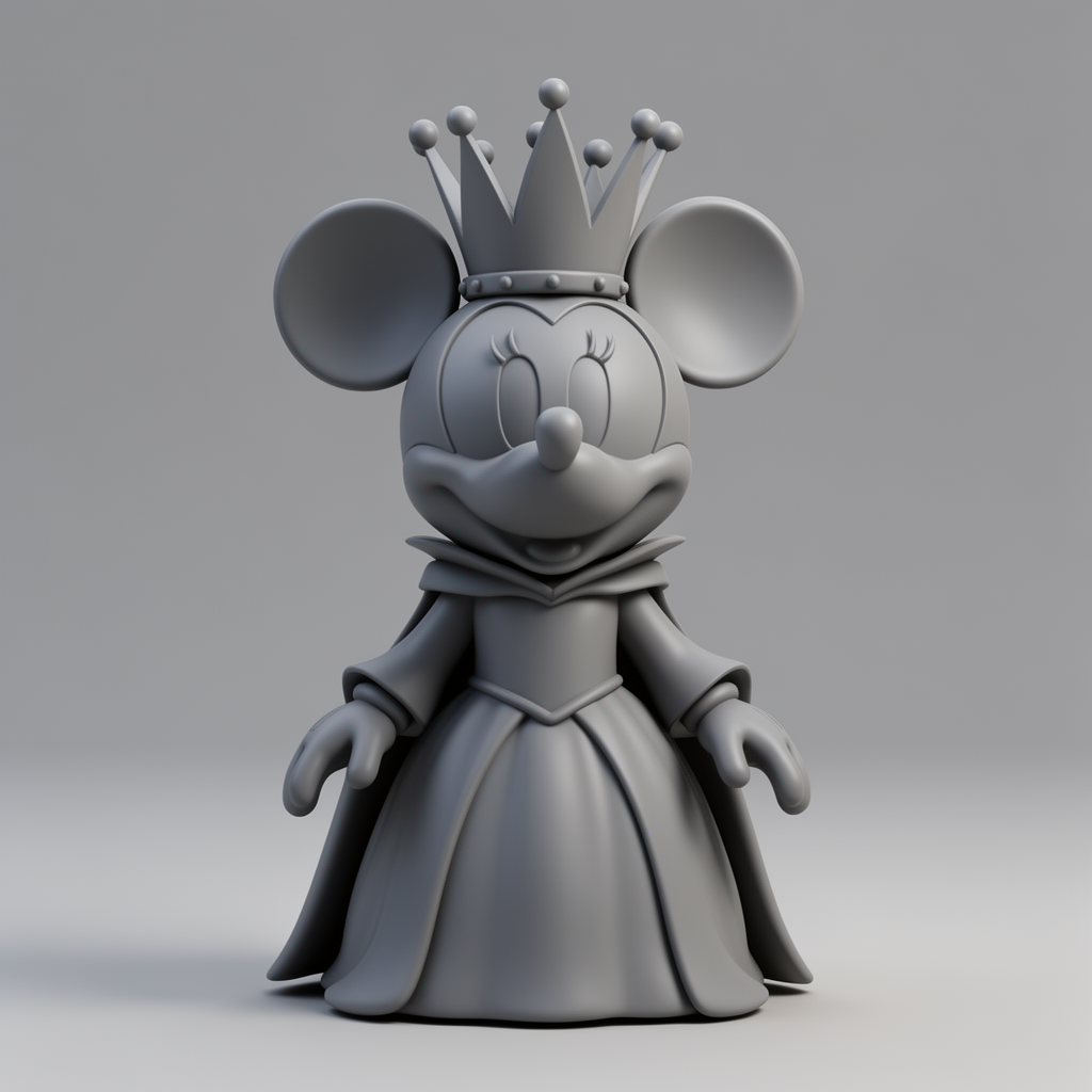 Minnie Mouse Queen Figurine free 3D printable STL