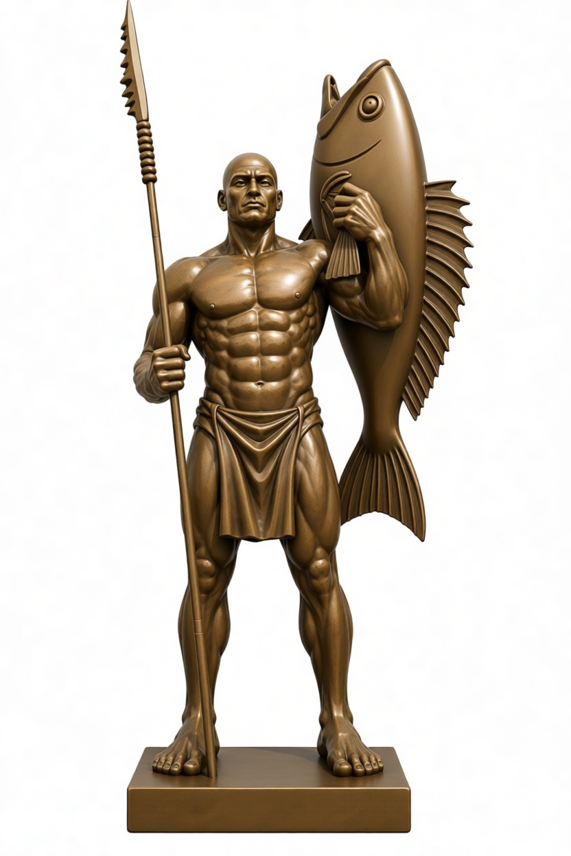 Fisherman Statue Figurine free 3D printable STL