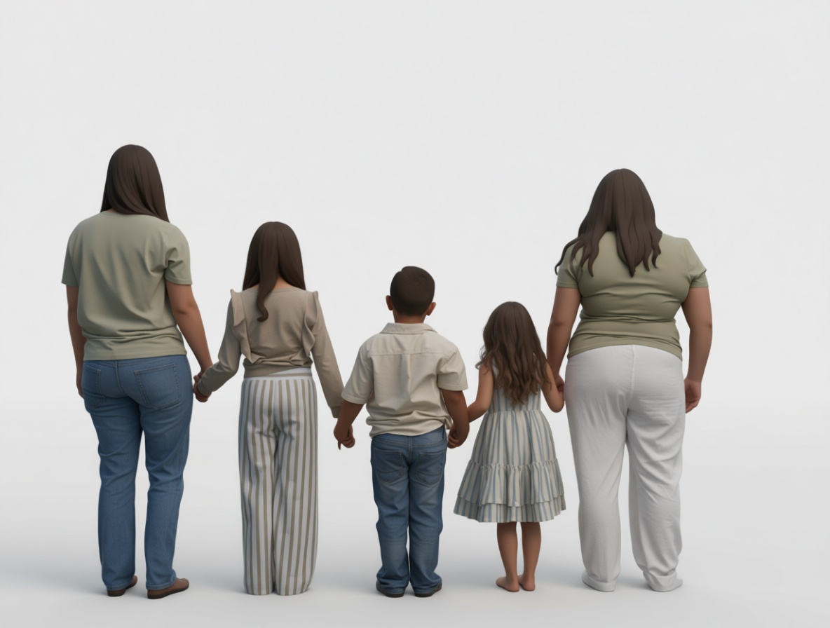 Family Holding Hands Figurines free 3D printable STL