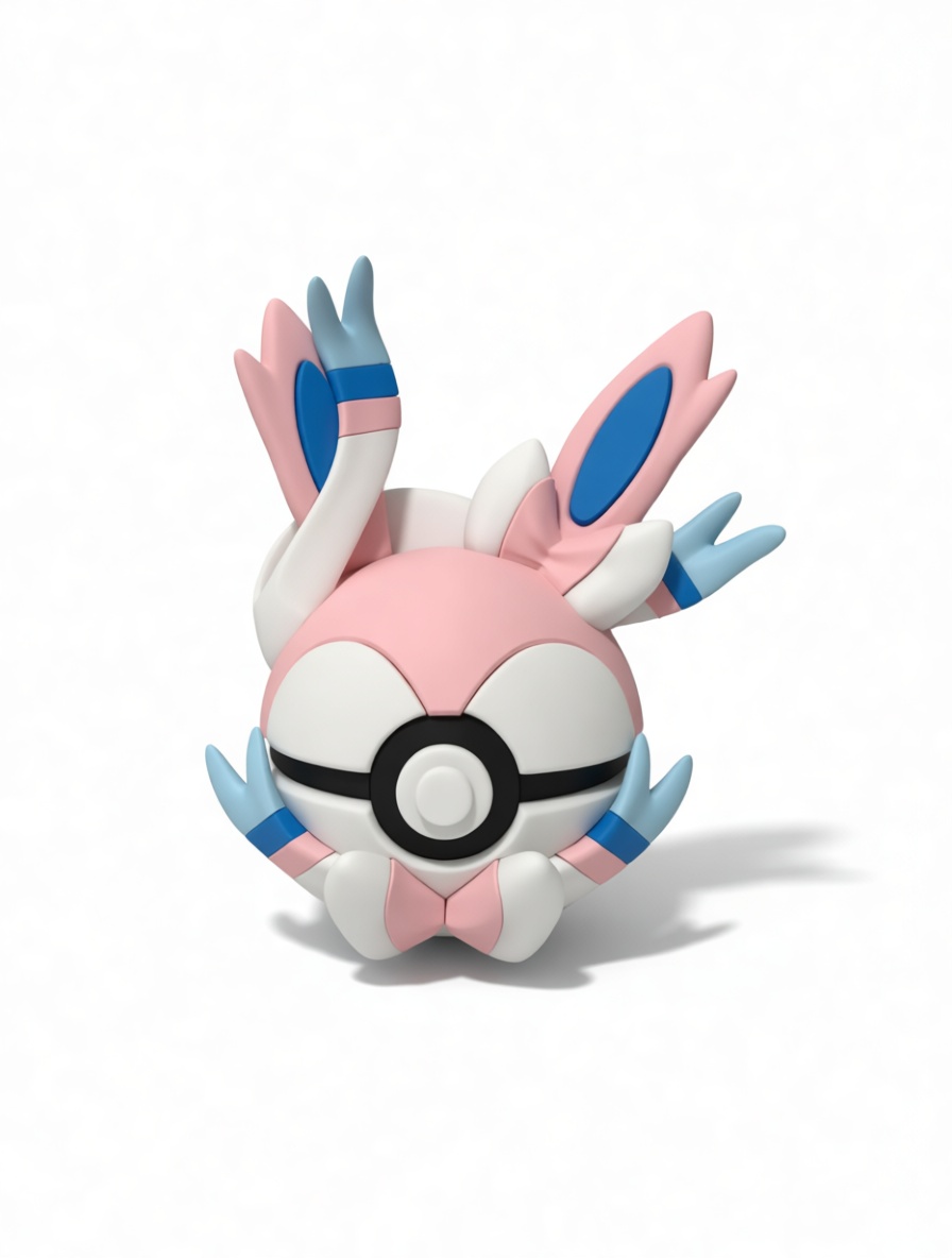 Sylveon Pokeball Figurine free 3D printable STL