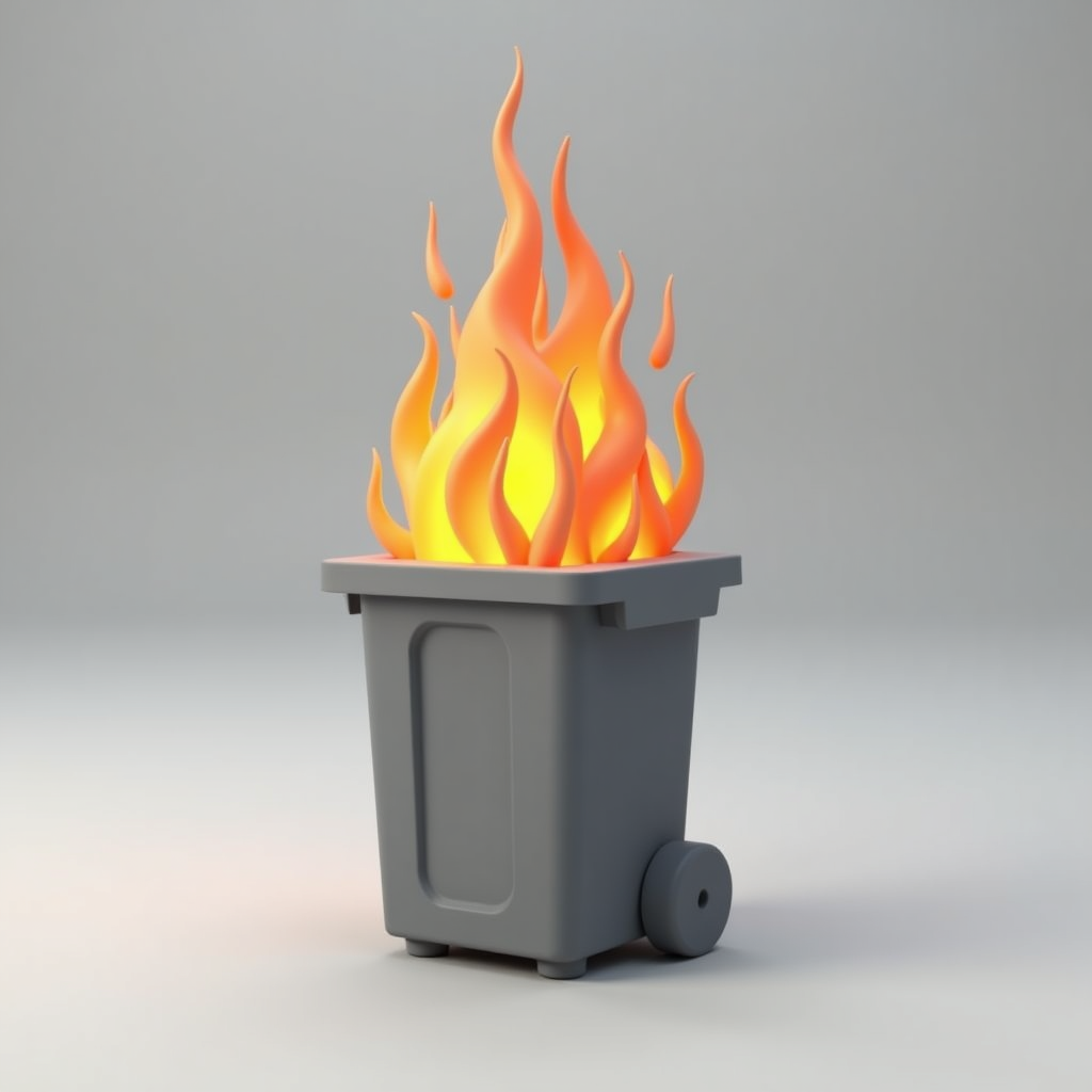 Flaming Dumpster Fire free 3D printable STL