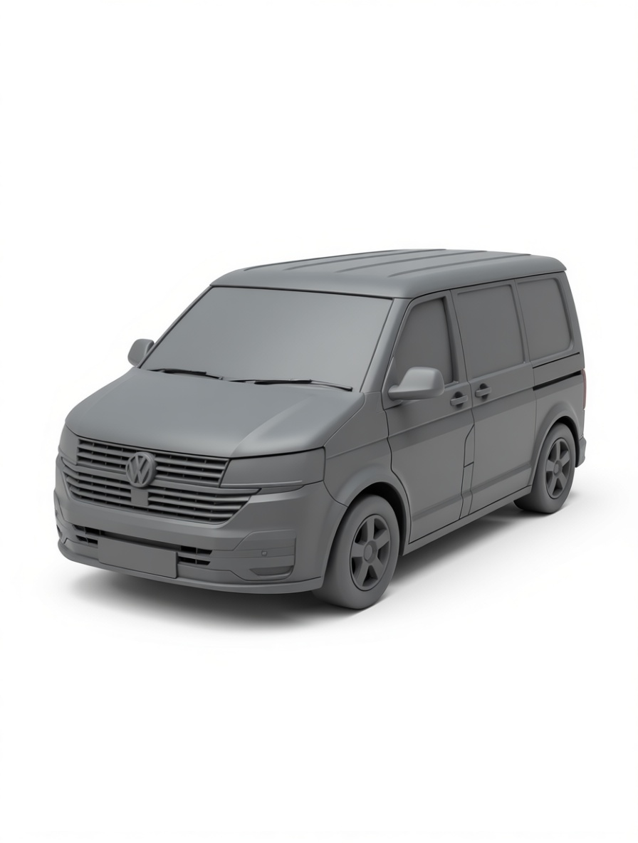 Volkswagen Transporter Van Model free 3D printable STL