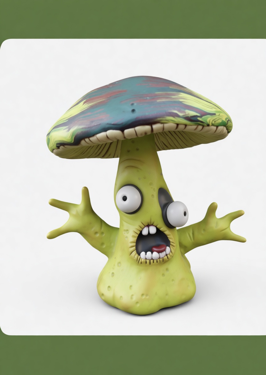 Cartoon Mushroom Creature Figurine free 3D printable STL