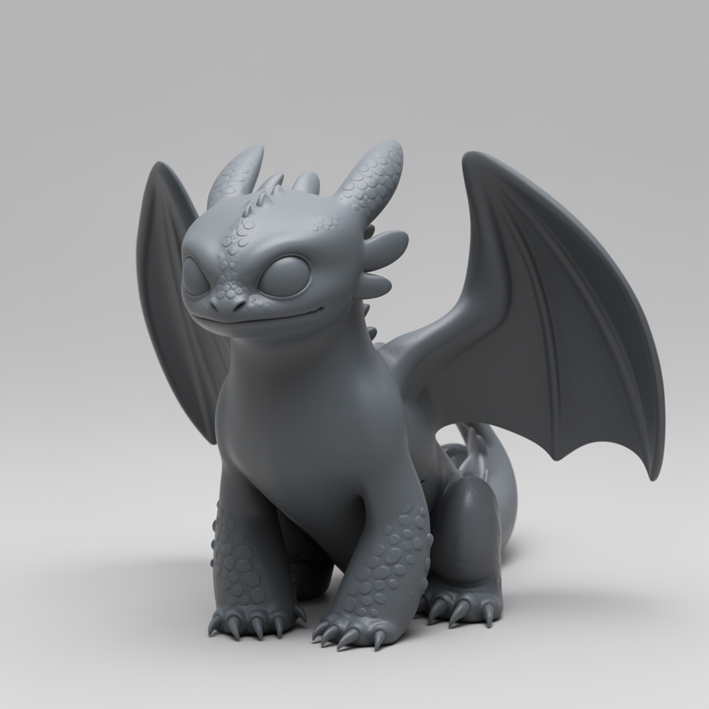 Toothless Dragon Figurine free 3D printable STL