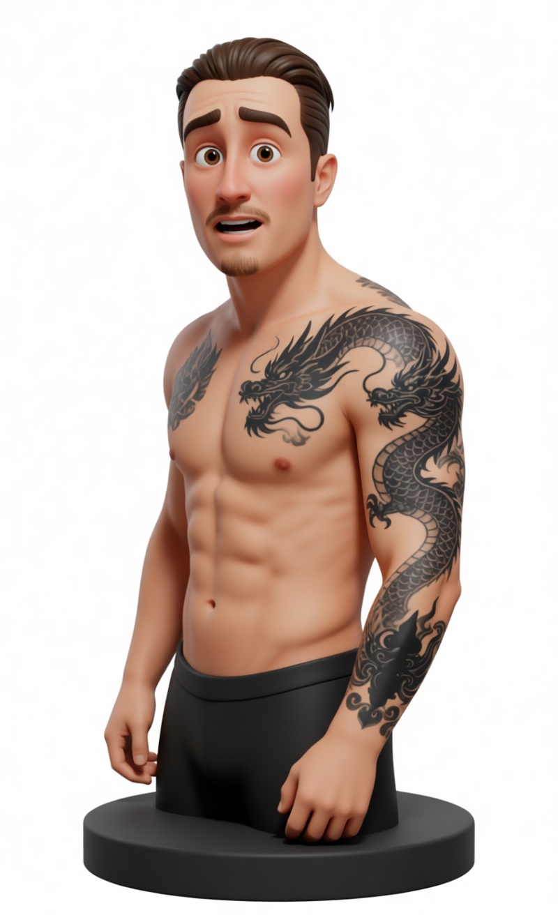 Tattooed Man Bust free 3D printable STL