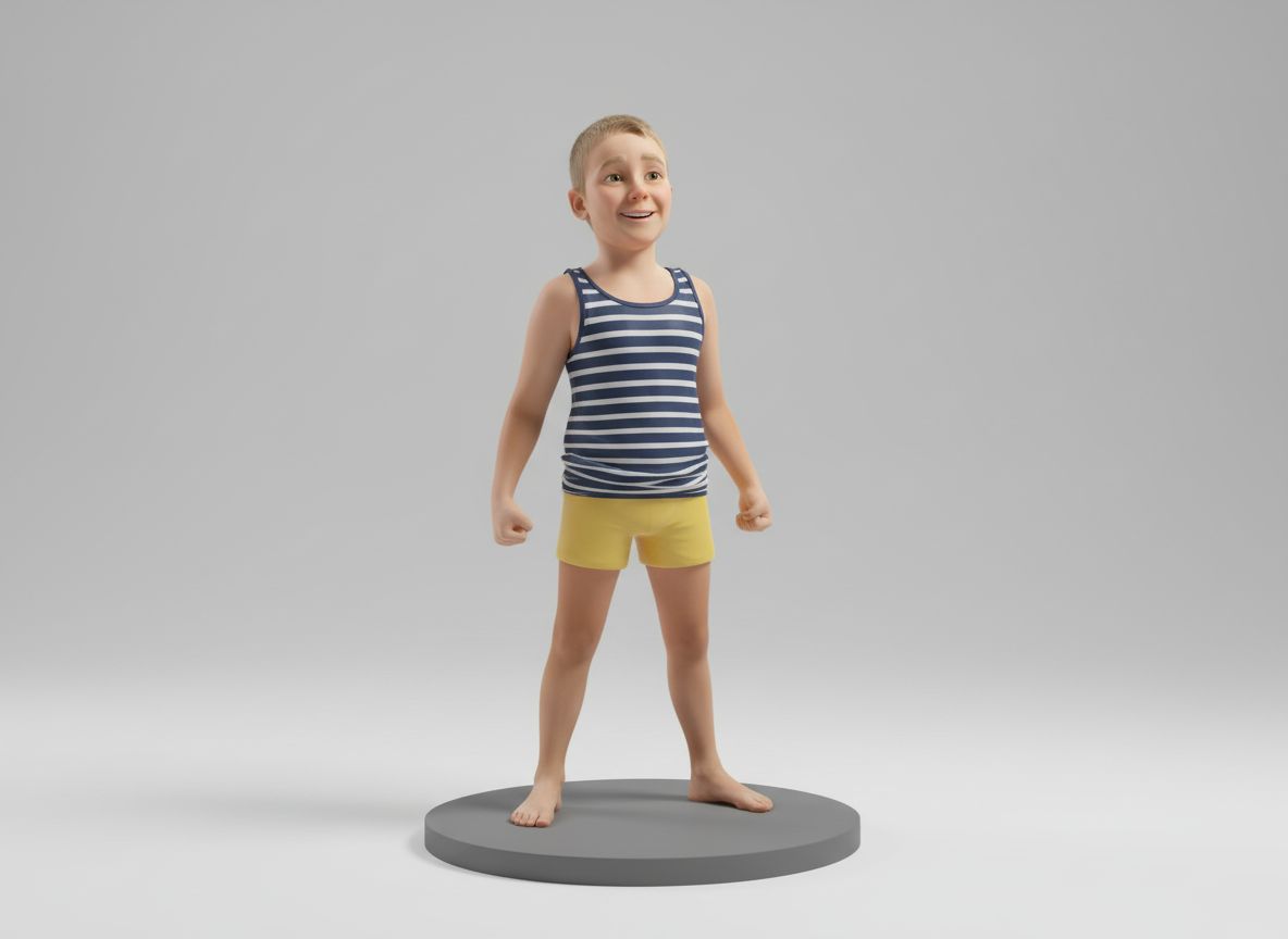 Cheerful Boy 3D Model free 3D printable STL